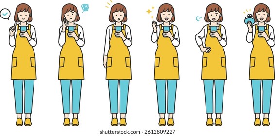 Smartphone User Illustration Set. People using smartphones in daily scenes—smiling, thinking, checking messages. Great for tech, social media, and communication-related content.