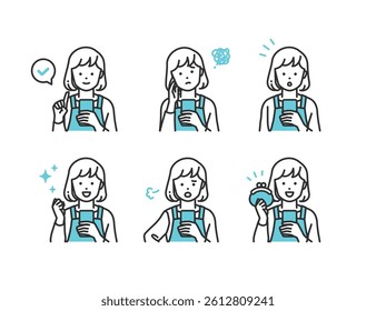 Smartphone User Illustration Set. People using smartphones in daily scenes—smiling, thinking, checking messages. Great for tech, social media, and communication-related content.