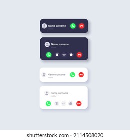 Smartphone user interface concept template. Call design on phone display. Vector realistic mobile mockup.
