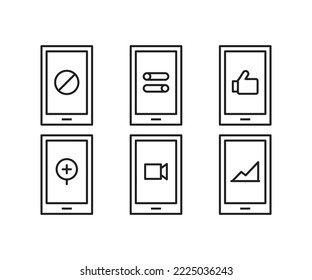 smartphone and user interface icons set