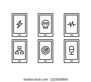 smartphone and user interface icons set