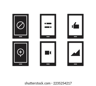 smartphone and user interface icons set