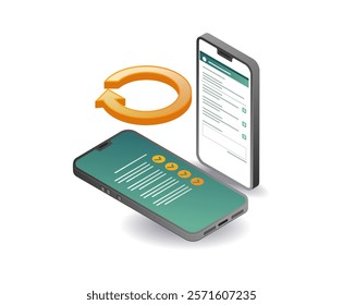 Smartphone user interface technology concept