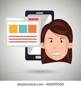 smartphone user with template isolated icon design, vector illustration  graphic 