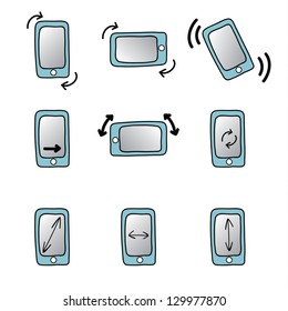 Smartphone using gesture icon, vector