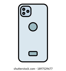 smartphone con color suave y estilo de línea relleno