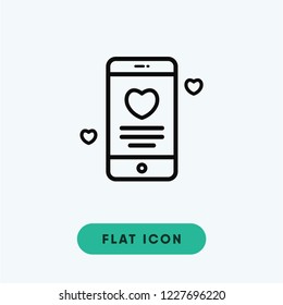 Smartphone valentines day vector icon