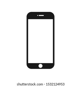 Smartphone Vector With Blank White Display on White Background. Flat Smartphone Icon