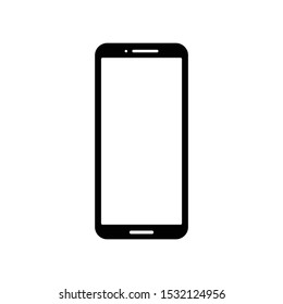 Smartphone Vector With Blank White Display on White Background. Flat Smartphone Icon