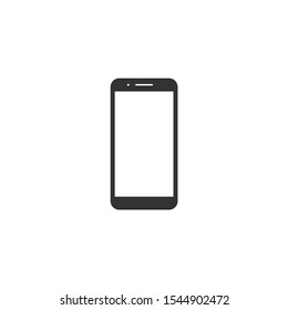 Smartphone vector with blank white screen isolated on white background.