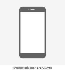 smartphone vector with blank white screen isolated on grey background