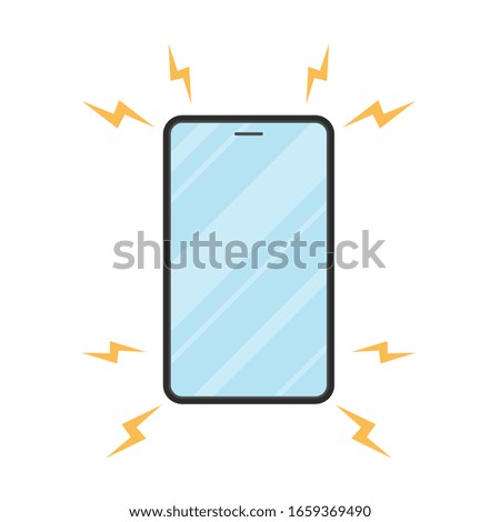 Smartphone vector. Broken Smartphone.  on white background.