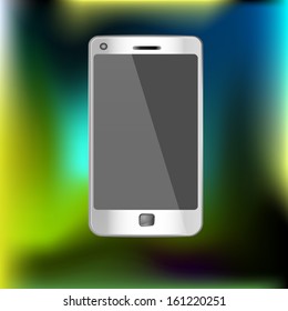 Smartphone vector with the colorful background