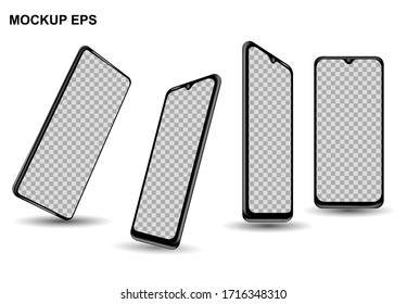 Smartphone vector concept blank, mockup mobile sidplay , device background tranparant, screen set tecnology vector graphic
