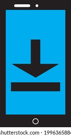 diseño de vector de smartphone con icono de descarga