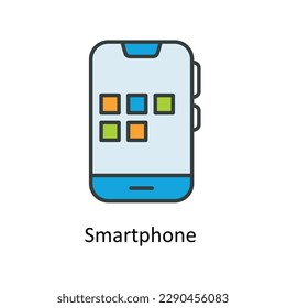 Smartphone  Vector   Fill outline Icons. Simple stock illustration stock