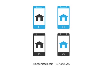 smartphone vector with home icon. different color smartphone vector icon concept