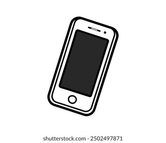 Icono de Vector de teléfono inteligente para Diseño gráfico de fondo. Moderna Ilustración vectorial negra de gadget móvil en estilo plano.