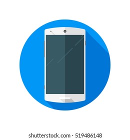 Smartphone. Vector icon. Blue