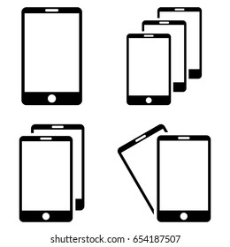 Smartphone vector icon clipart. Collection style is black flat symbols on a white background.