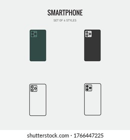 smartphone vector icon device front and back icon