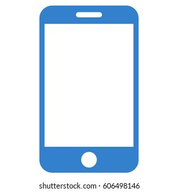 Smartphone vector icon. Flat cobalt symbol. Pictogram is isolated on a white background. Designed for web and software interfaces.