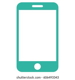 Smartphone vector icon. Flat cyan symbol. Pictogram is isolated on a white background. Designed for web and software interfaces.