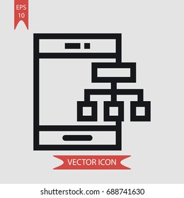Smartphone vector icon, illustration symbol