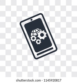 Smartphone vector icon isolated on transparent background, Smartphone logo concept