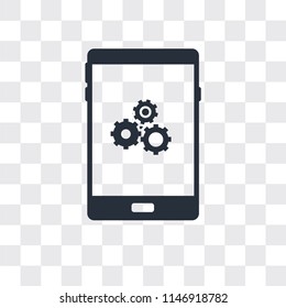 Smartphone vector icon isolated on transparent background, Smartphone logo concept