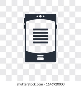 Smartphone vector icon isolated on transparent background, Smartphone logo concept