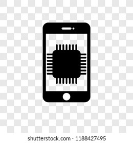Smartphone vector icon isolated on transparent background, Smartphone transparency logo concept