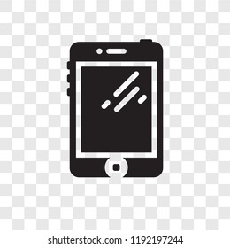 Smartphone vector icon isolated on transparent background, Smartphone transparency logo concept