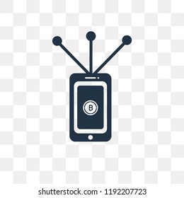 Smartphone vector icon isolated on transparent background, Smartphone transparency concept can be used web and mobile