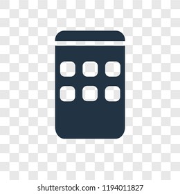 Smartphone vector icon isolated on transparent background, Smartphone transparency logo concept