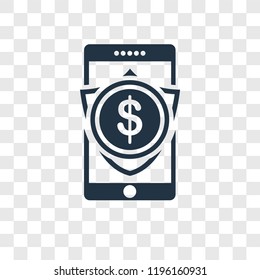 Smartphone vector icon isolated on transparent background, Smartphone transparency logo concept