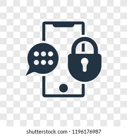 Smartphone vector icon isolated on transparent background, Smartphone transparency logo concept