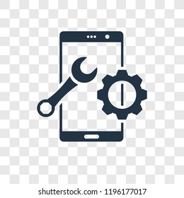 Smartphone vector icon isolated on transparent background, Smartphone transparency logo concept