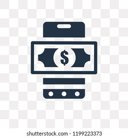 Smartphone vector icon isolated on transparent background, Smartphone transparency concept can be used web and mobile