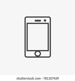 Smartphone vector icon isolated on light grey background