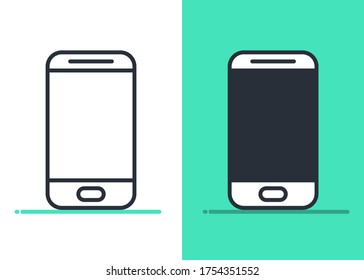 Smartphone vector icon. Mobile. Device. Touchscreen. Telephone. Cell display symbol. Digital.