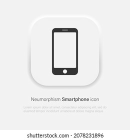 Smartphone vector icon in neumorphism style. Vector EPS 10