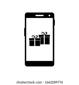 Smartphone vector icon on white background