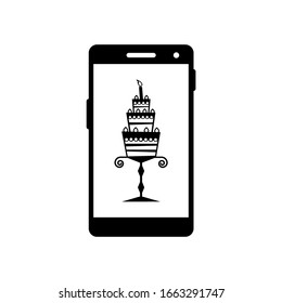 Smartphone vector icon on white background
