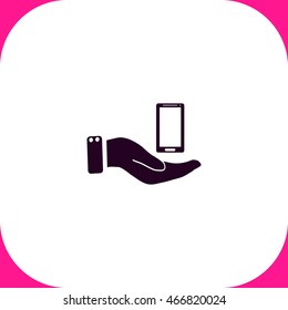 Smartphone vector icon on white background.