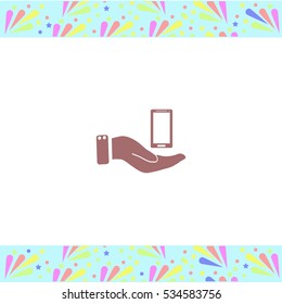 Smartphone vector icon on white background. Isolated illustration. Business picture.