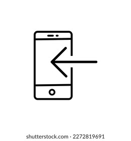 Smartphone Vector Icon, Outline style, isolated on white Background.