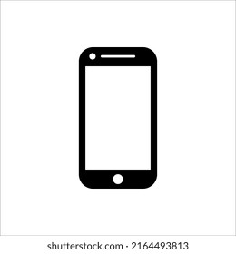 Smartphone vector icon. Phone black symbol isolated on white background.
