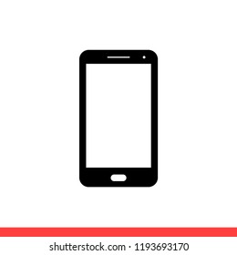 Smartphone vector icon, phone symbol. Simple, flat design for web or mobile app