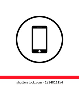 Smartphone vector icon, phone symbol. Simple, flat design for web or mobile app